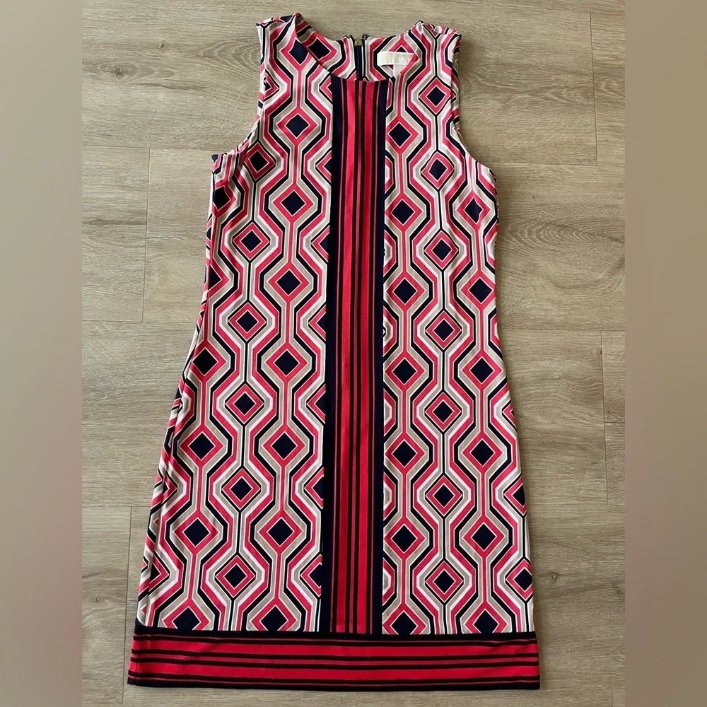 Michael Kors Geometric Pattern Sleeveless Dress SZ S